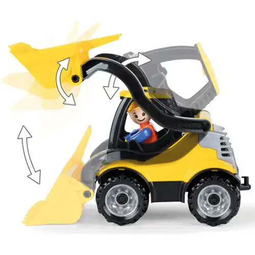 Igracka buldozer koji podize kasiku