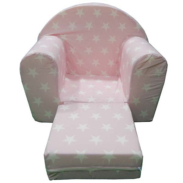 Foteljica za devojcice roze sa zvezdama