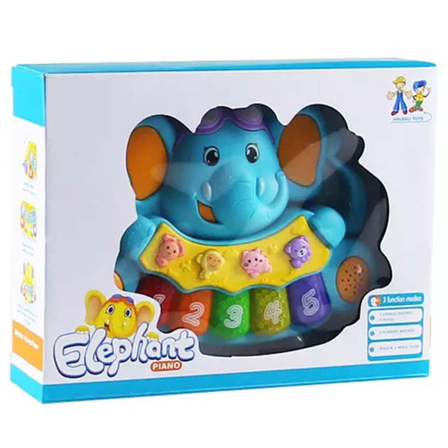 plava plasticna igracka slon