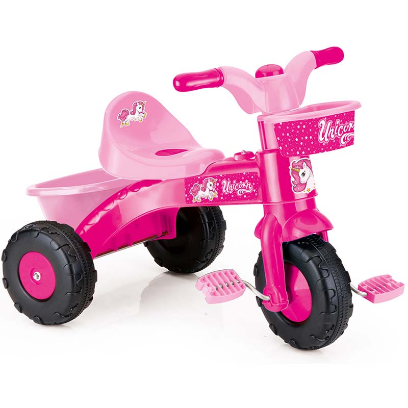 roze plasticni tricikl unicorn