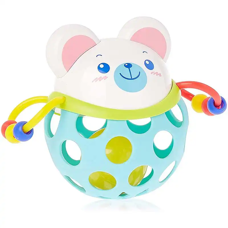 Gumena-zvecka-za-bebe-White-bear Zvečka lopta White bear