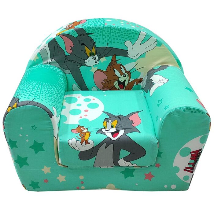 Fotelja za decu Soft Tom i Džeri zelena