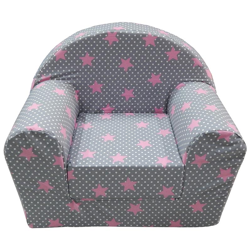 Fotelja za decu Soft Pink stars