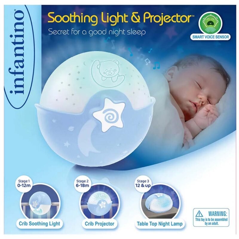 nocna lampa za bebe infantino plava