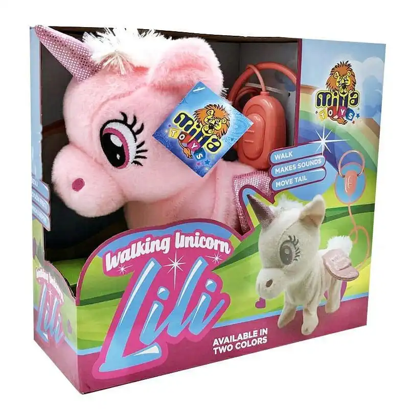 Plisani-jednorog-sa-povocem-Lili-roze-2 Plisani jednorog sa povocem Lili roze
