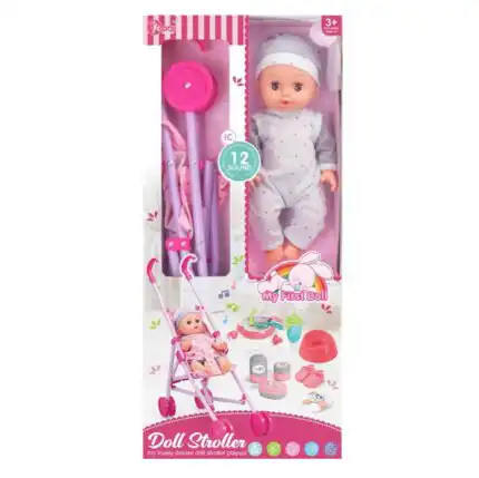 Lutka sa kolicima Babys siva