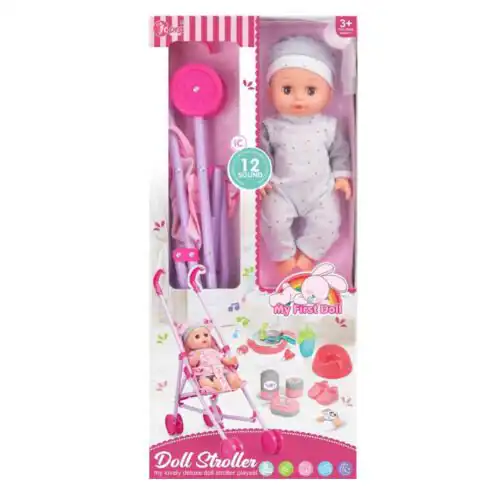 Lutka sa kolicima Babys siva