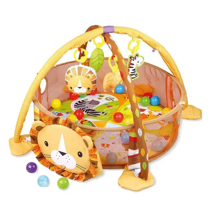 Gimnastika-za-bebe-i-loptice-Lav Gimnastika podloga za bebe Lav